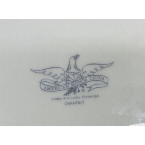 American Manor China CHANTILLY Cream Flowers Platinum Salad Lunch Plates Set 7 - Picture 10 of 16